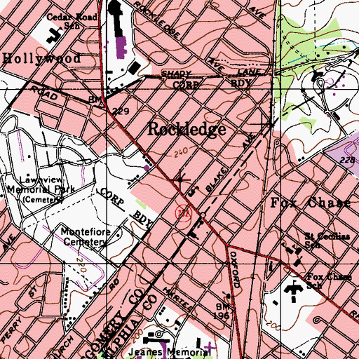 Topographic Map of Memorial Church of the Holy Nativity, PA