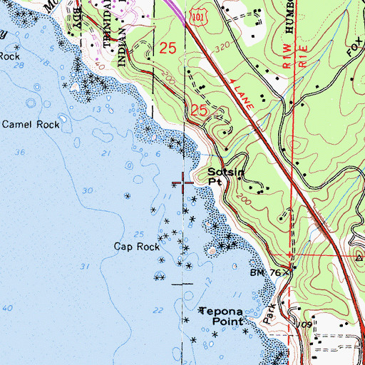 Topographic Map of Sotsin Point, CA