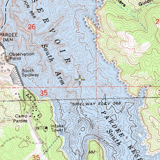 Topographic Map of South Arm, CA