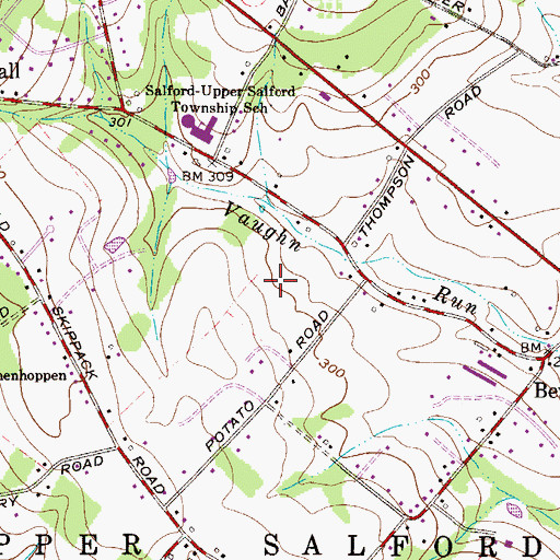 Topographic Map of Salford Ridge, PA