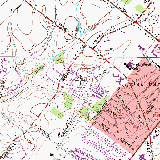 Topographic Map of Schwenfield Manor, PA