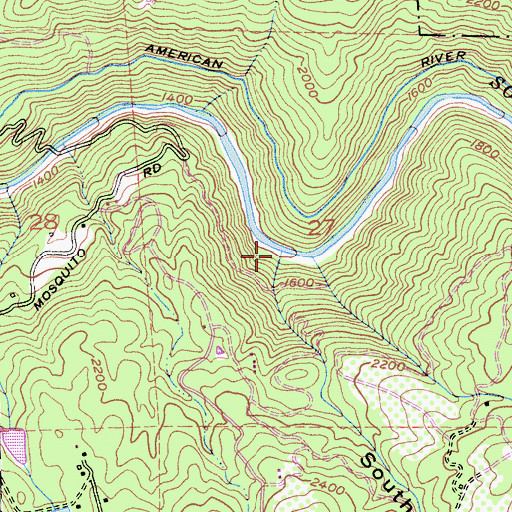 Topographic Map of South Canyon, CA
