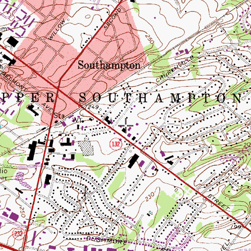 Topographic Map of Tri - Hampton Rescue Squad Ambulance, PA