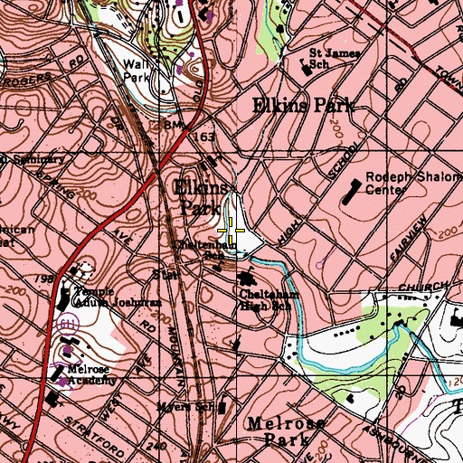 Topographic Map of Ogontz Field, PA