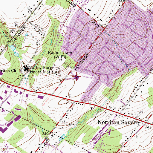 Topographic Map of Paul V Fly Elementary School, PA