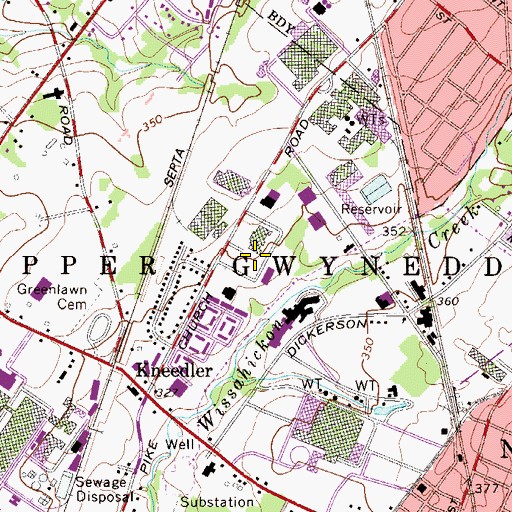 Topographic Map of Pennbrook Industrial Center, PA