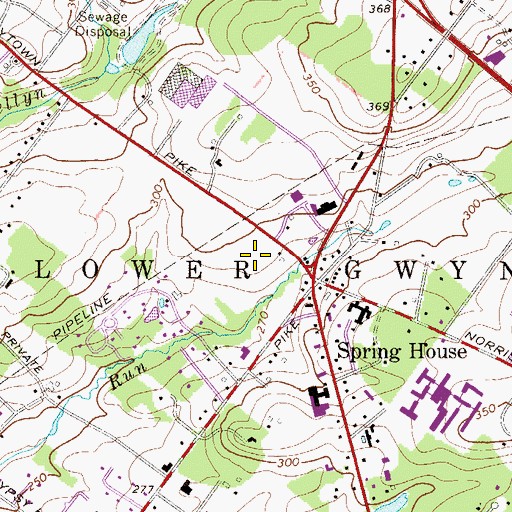 Topographic Map of Pennbrooke Manor, PA