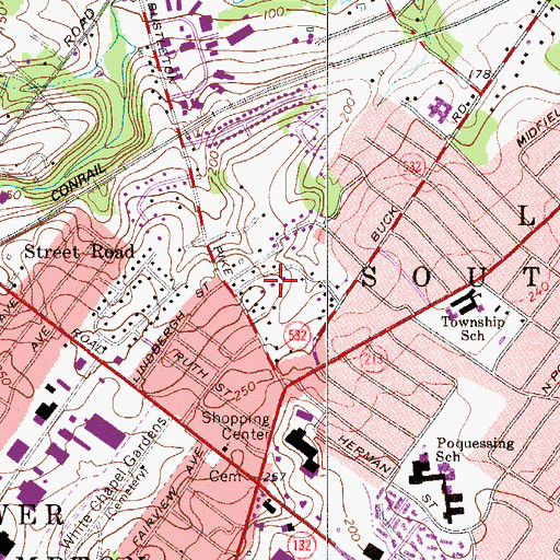 Topographic Map of Penns Gate, PA