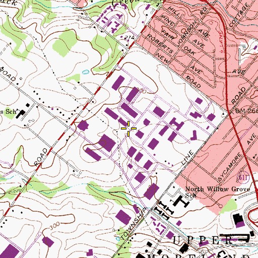 Topographic Map of Pennsylvania Business Campus, PA