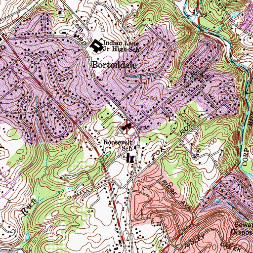 Topographic Map of Pennsylvania Department of Transportation District Office, PA