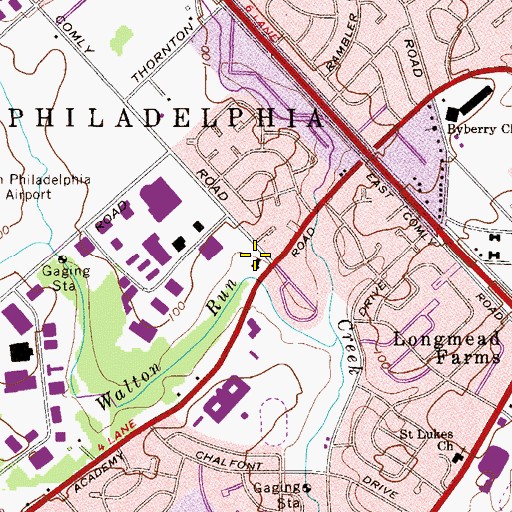 Topographic Map of Philadelphia Fire Department Engine 22 Ladder 31, PA
