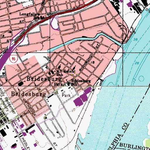 Topographic Map of Philadelphia Fire Department Engine 33, PA