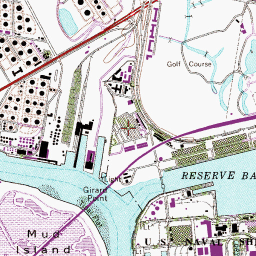 Topographic Map of Philadelphia Naval Business Center, PA