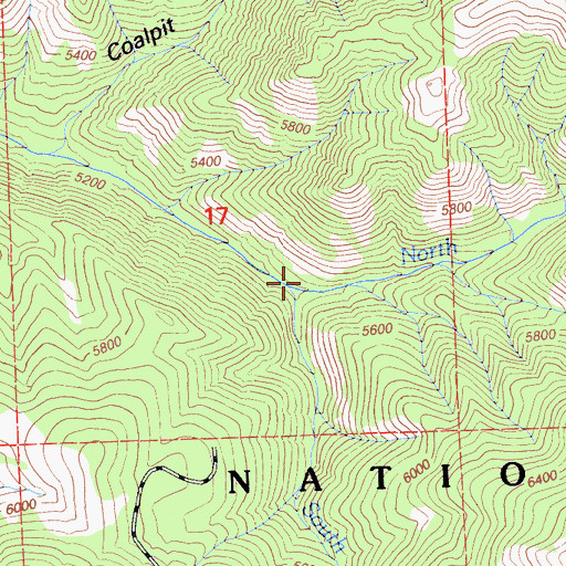 Topographic Map of South Fork Cottonwood Creek, CA