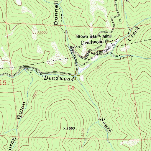 Topographic Map of South Fork Deadwood Creek, CA