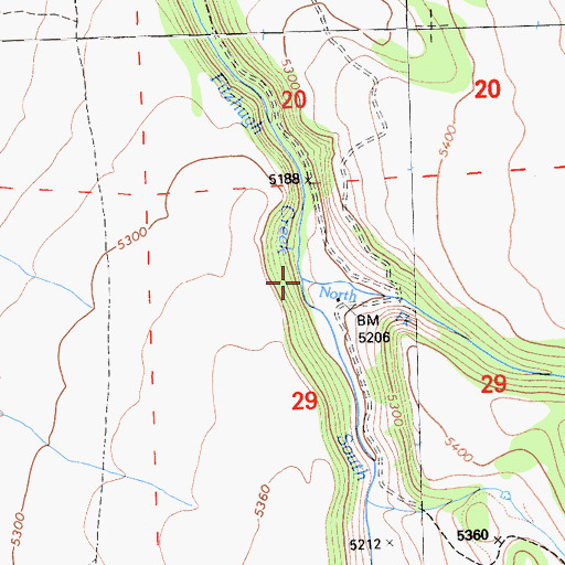 Topographic Map of South Fork Fitzhugh Creek, CA