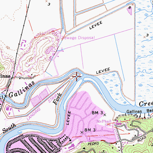 Topographic Map of South Fork Gallinas Creek, CA