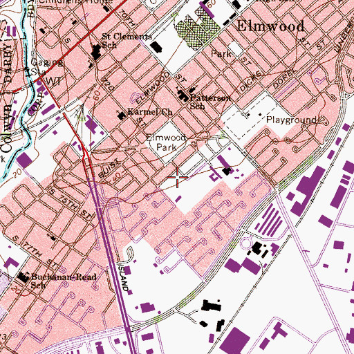 Topographic Map of Saint Irenaeous Church, PA