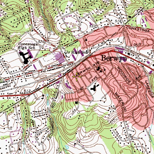 Topographic Map of Trinity House, PA