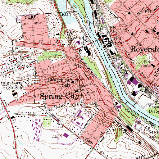 Topographic Map of United Christ Church, PA