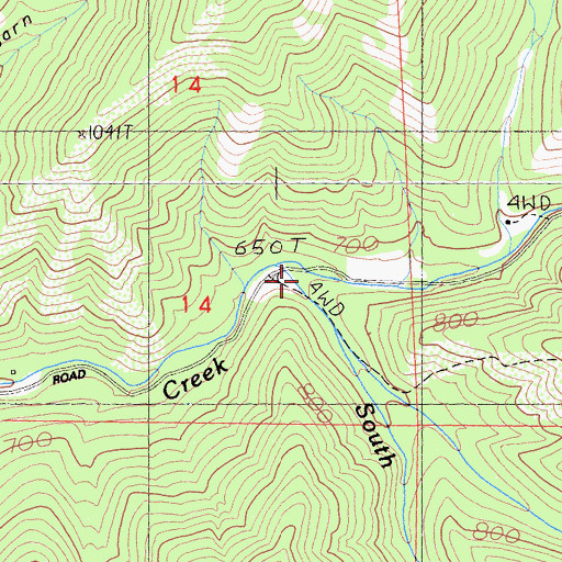 Topographic Map of South Fork Mill Creek, CA