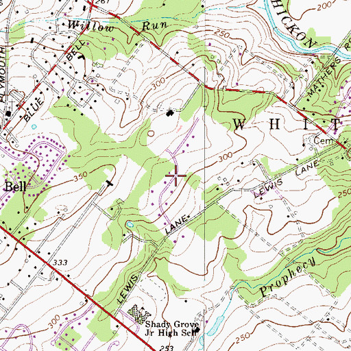 Topographic Map of Valentine Estates, PA