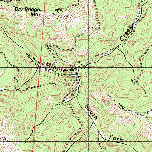 Topographic Map of South Fork Minnie Creek, CA
