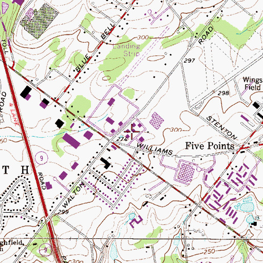 Topographic Map of Whitpain Business and Professional Park, PA
