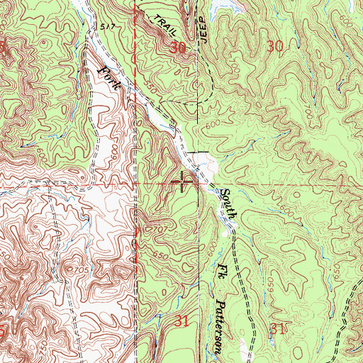 Topographic Map of South Fork Patterson Creek, CA