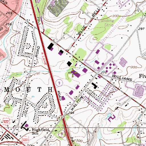 Topographic Map of Valley Square Campus Industrial Park, PA