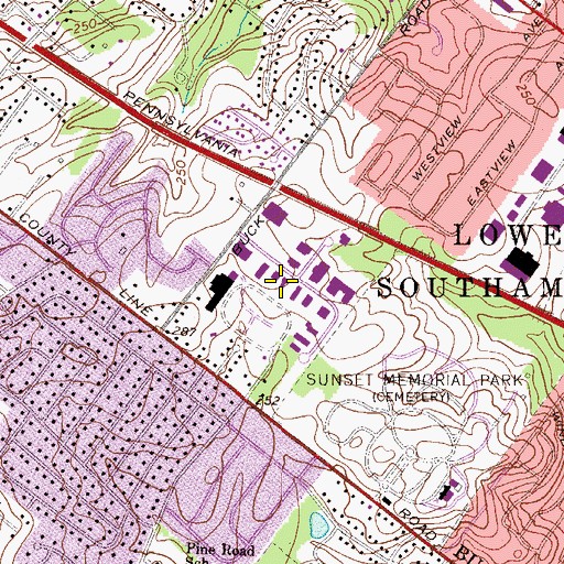 Topographic Map of Veit Industrial Park, PA