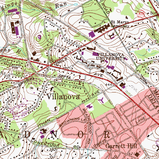 Topographic Map of Vilanova Station, PA