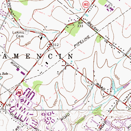 Topographic Map of Walton Farm Elementary School, PA