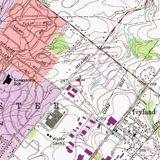 Topographic Map of Warminster Post Office, PA