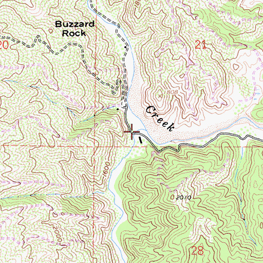 Topographic Map of South Fork Scotts Creek, CA