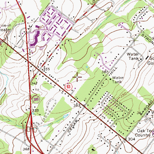 Topographic Map of Welsh Woods, PA