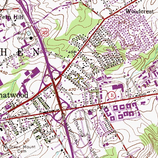 Topographic Map of West Goshen Hills, PA