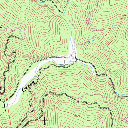 Topographic Map of South Fork Usal Creek, CA