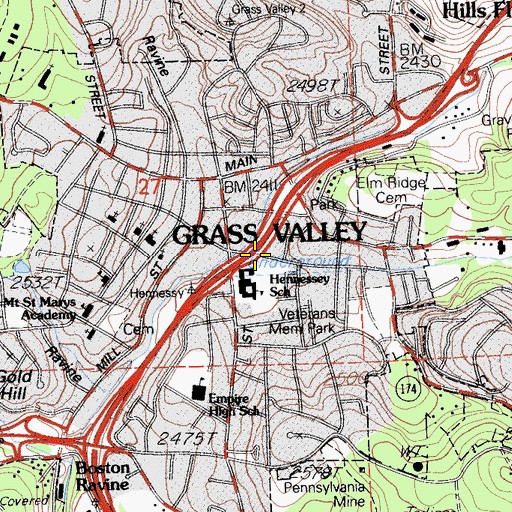 Topographic Map of South Fork Wolf Creek, CA