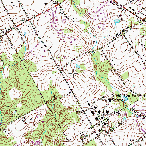 Topographic Map of Sycamore Woods Estates, PA
