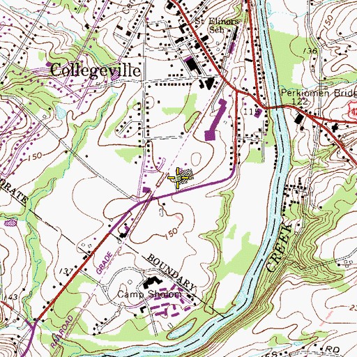 Topographic Map of The Marketplace at Collegeville Shopping Center, PA