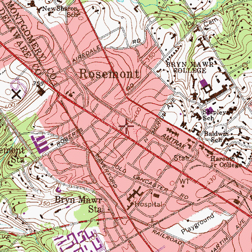 Topographic Map of The Mermont, PA
