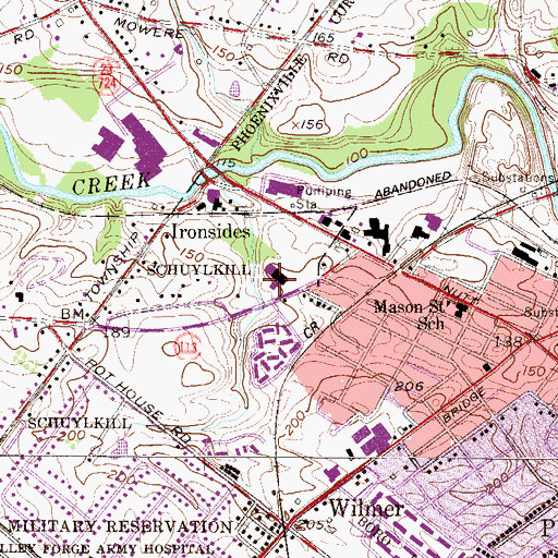 Topographic Map of The Shoppes at Village of Eland Shopping Center, PA