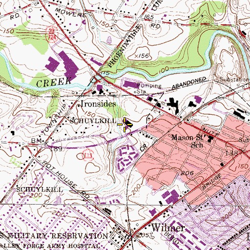 Topographic Map of The Shoppes at Village of Eland Shopping Center, PA