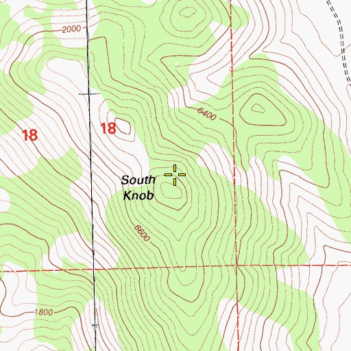 Topographic Map of South Knob, CA