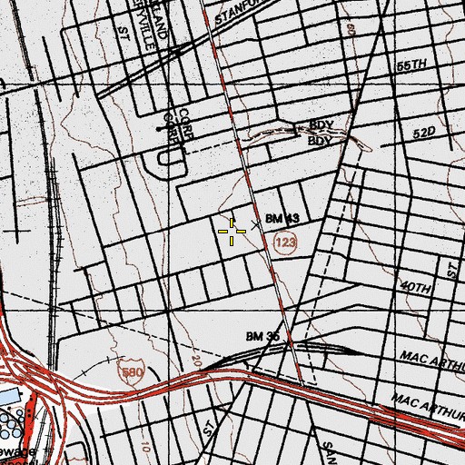Topographic Map of Oaks Park (historical), CA
