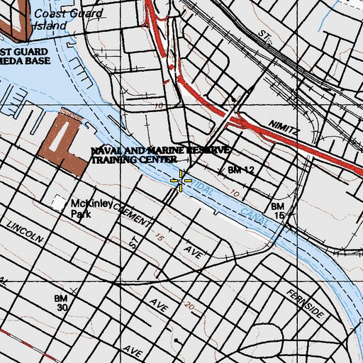 Topographic Map of Park Street Bridge, CA