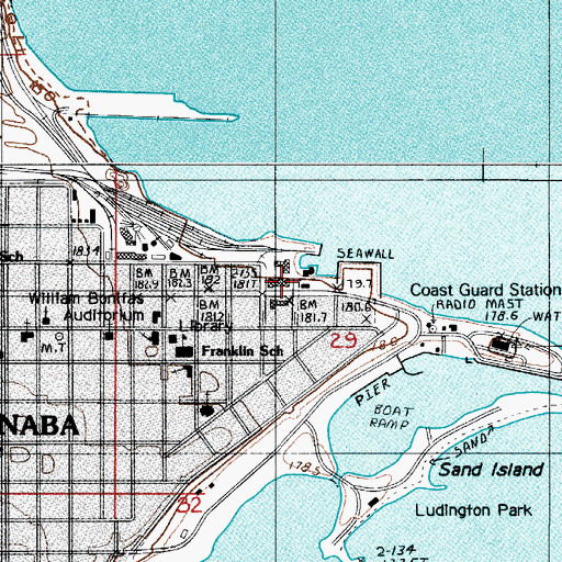 Topographic Map of Delta County Courthouse, MI