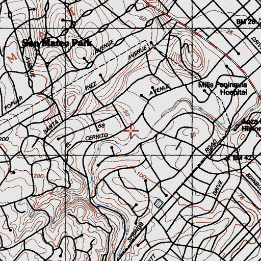 Topographic Map of South Elementary School, CA
