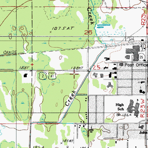 Topographic Map of OSF Medical Group, MI